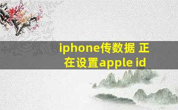 iphone传数据 正在设置apple id